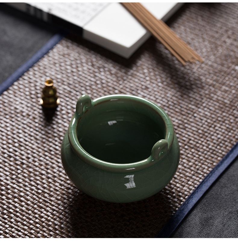 Ceramic Incense Burner, Classic Chinese Porcelain Color Glazed, 6 Colors Available