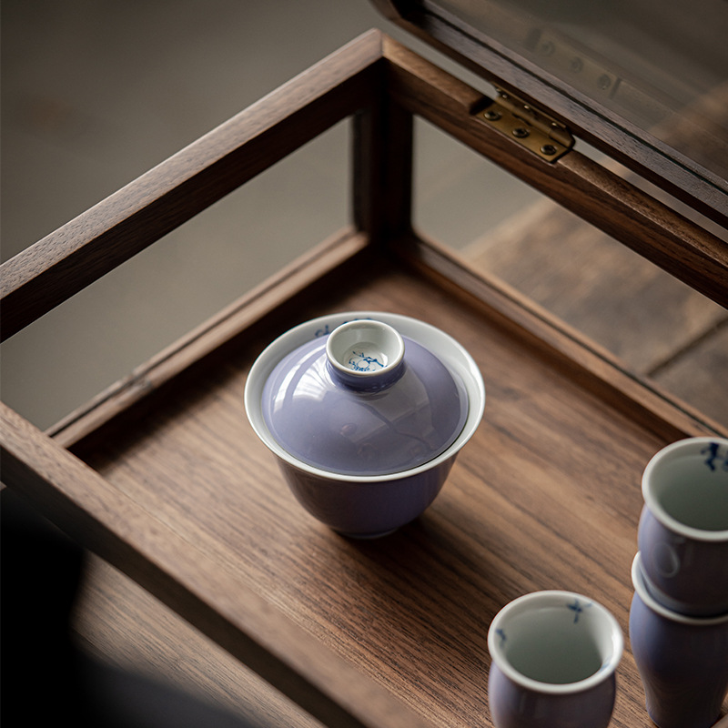 Purple Blum Porcelain Gaiwan 150ml