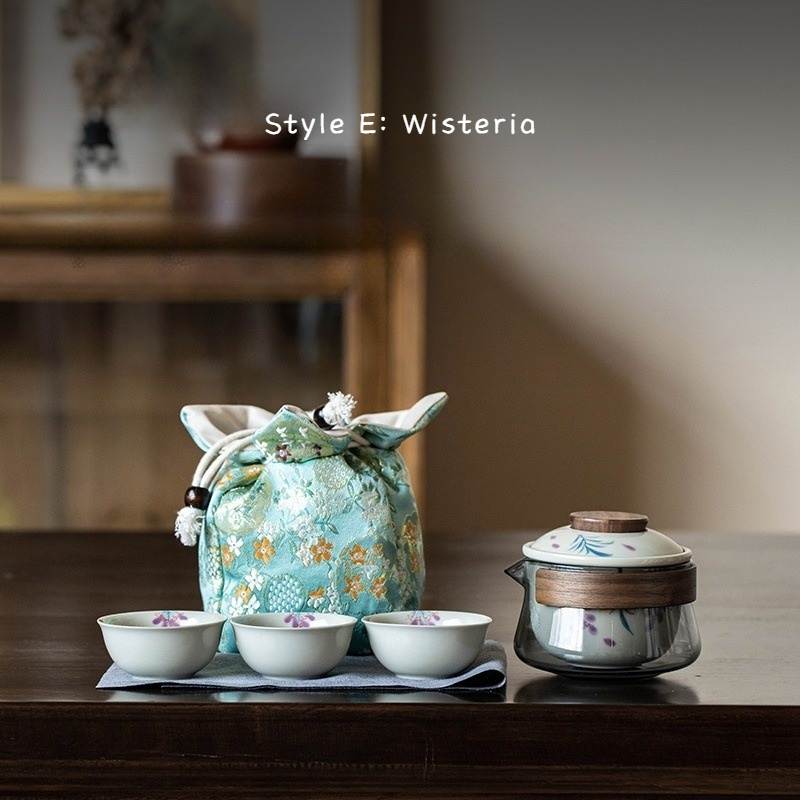 Cute Flower Travel Tea Set 230ml, 6 Styles Optional
