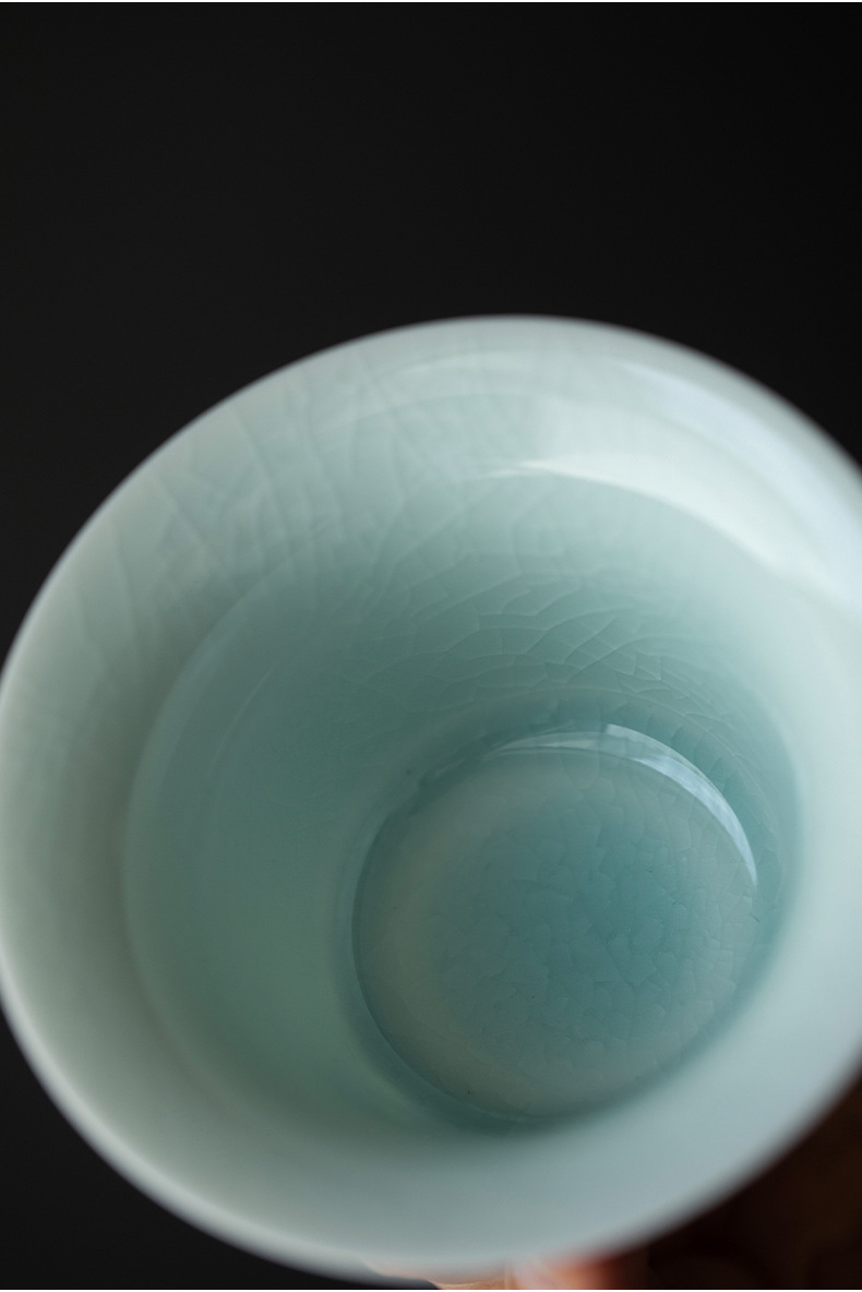 Porcelain Gaiwan Tea Set, Gaiwan+Saucer, Lake Cyan/Lime White Chinese Porcelain