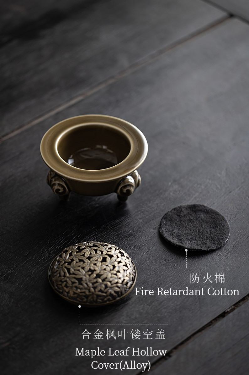 Mise Celadon Incense Burner with Copper Cover