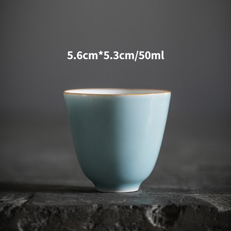 Sky Blue Tea Cups Set*4Pcs, Chinese Gongfu Tea Cups Set 50ml