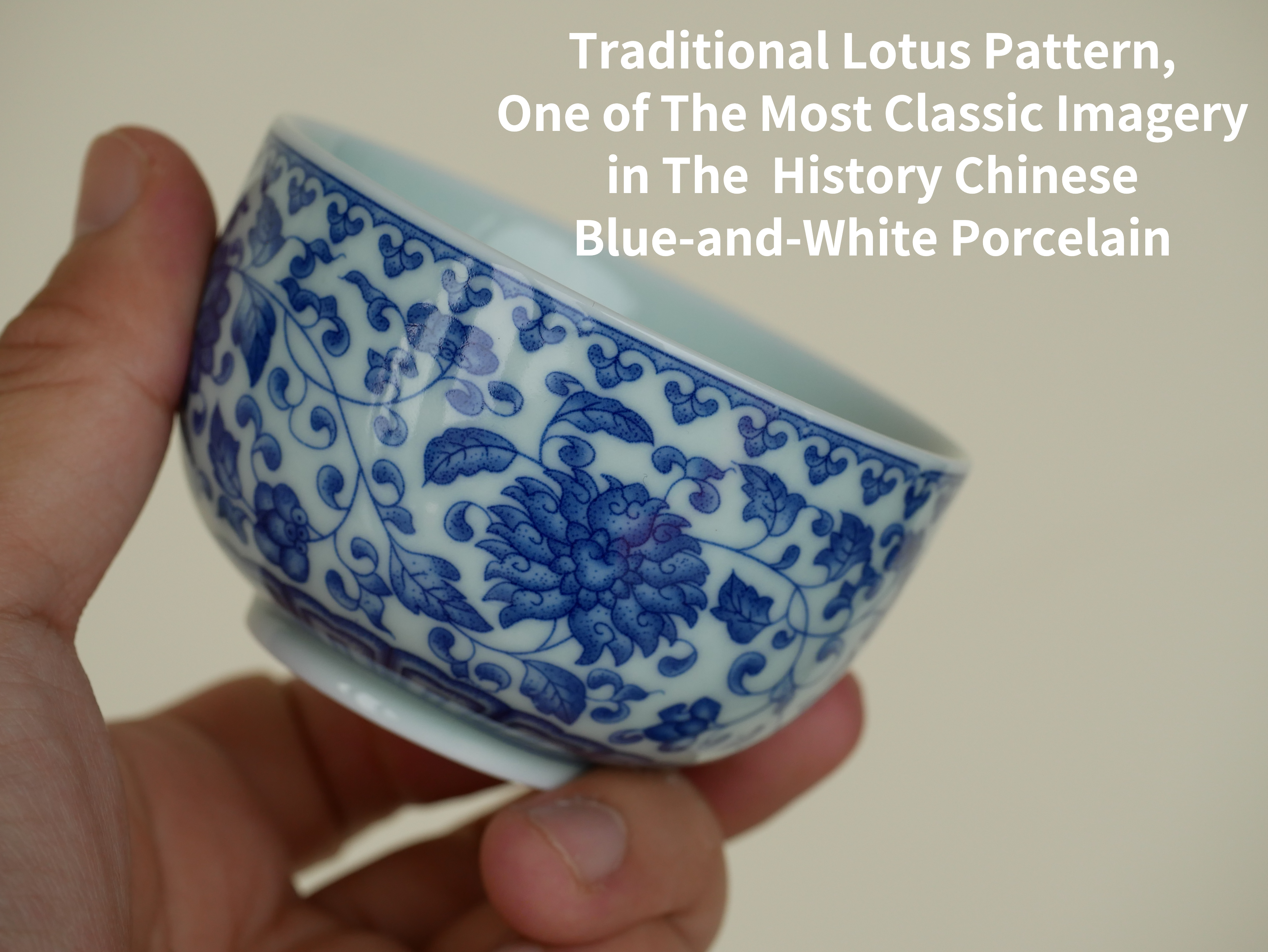 Blue-and-White Porcelain Travel Tea Set, 1 Teapot+3 Cups, Traditional Chinese Lotus Imagery 200ml