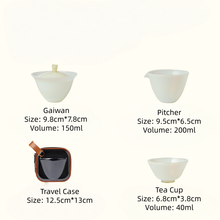 Ice Jade Porcelain Travel Tea Set 150ml