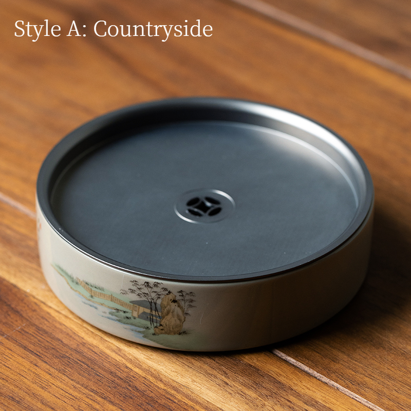 Ceramic Tea Trays, Kung Fu Tea Pot Holder Accessories, 6 Patterns Available