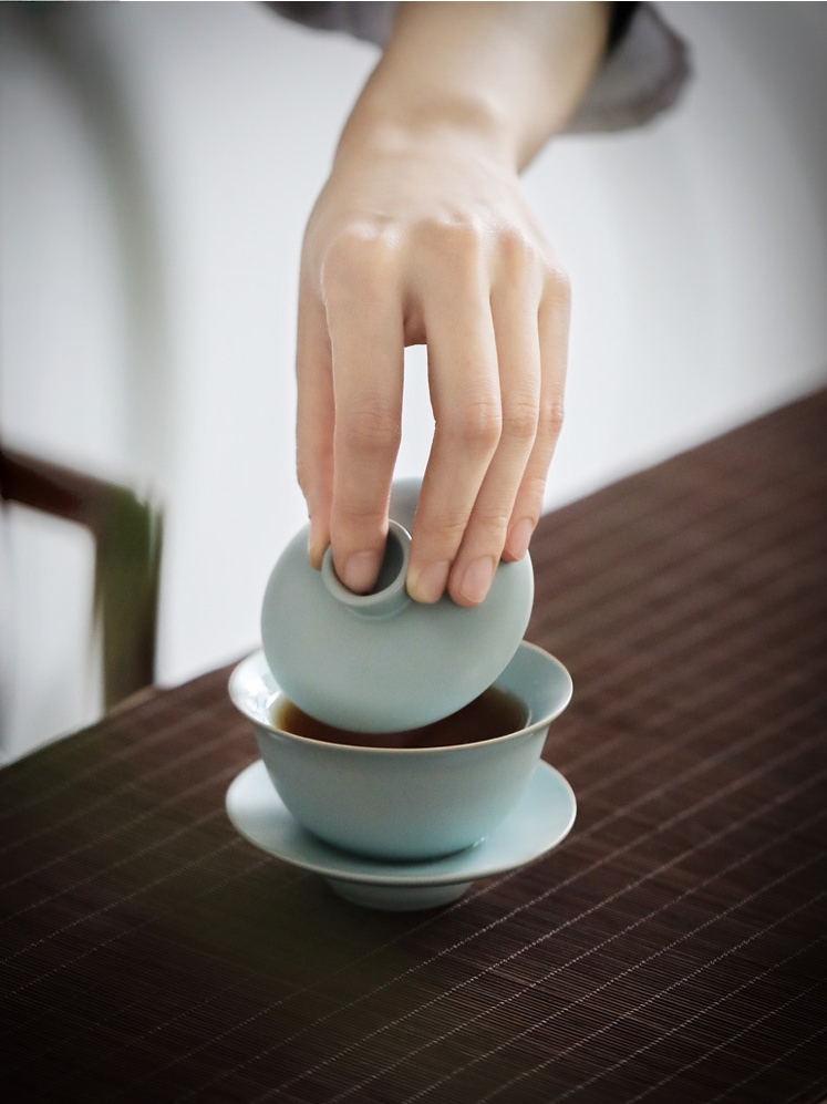 Ru Ware Porcelain Gaiwan with Saucer 130ml