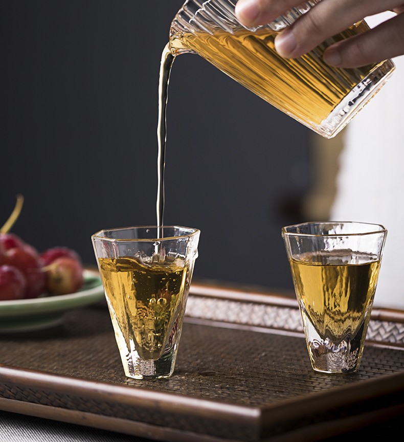Octangular Glass Cup, Japanese Style Kungfu Tea Cup 60ml