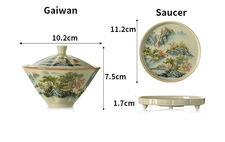  Spring Landscape Gaiwan with Sacuer 130ml