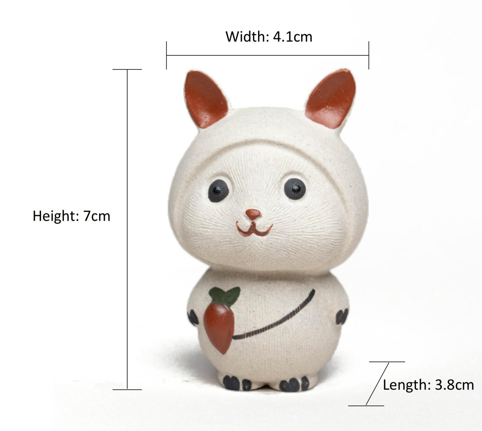 Handmade Tea Pet Set, Ceramic Rabbit Figurine, Made of Yixing Zisha Clay