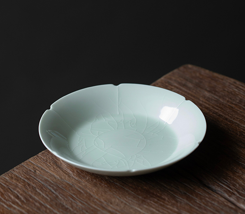 Lake Cyan/Lime White Porcelain Saucer 