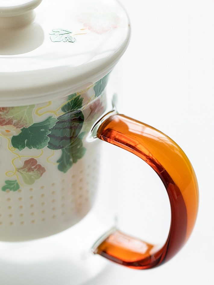 Glass Mug with Porcelain Straner 350ml