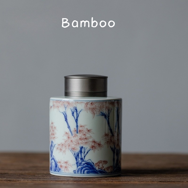 Porcelain Tea Caddy 300ml, 9 Styles Optional