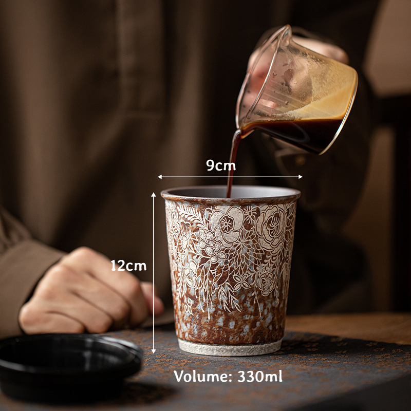 Silver-gilded Flower Coffee Cup 330ml