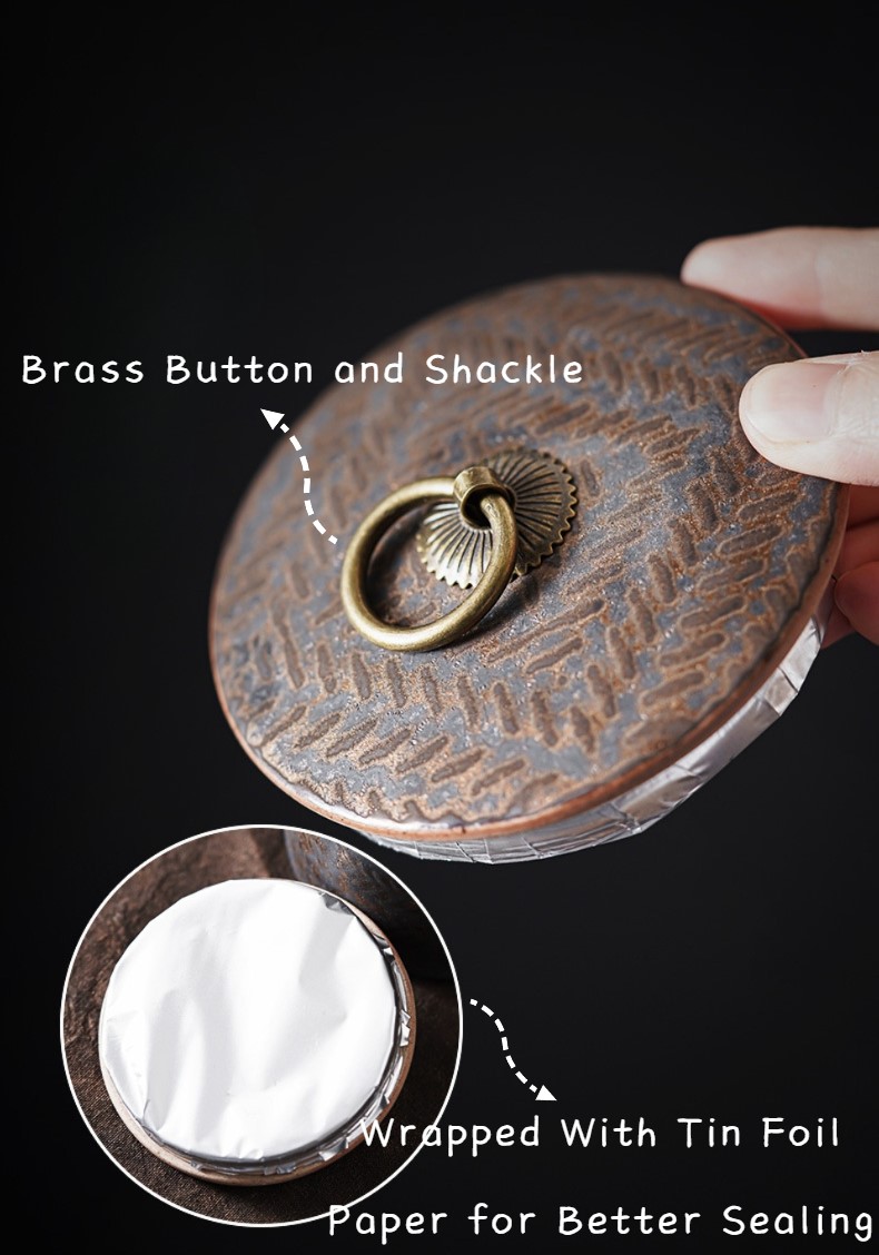 Stoneware Tea Canister 350ml, Japanese Style Rust-Glazed