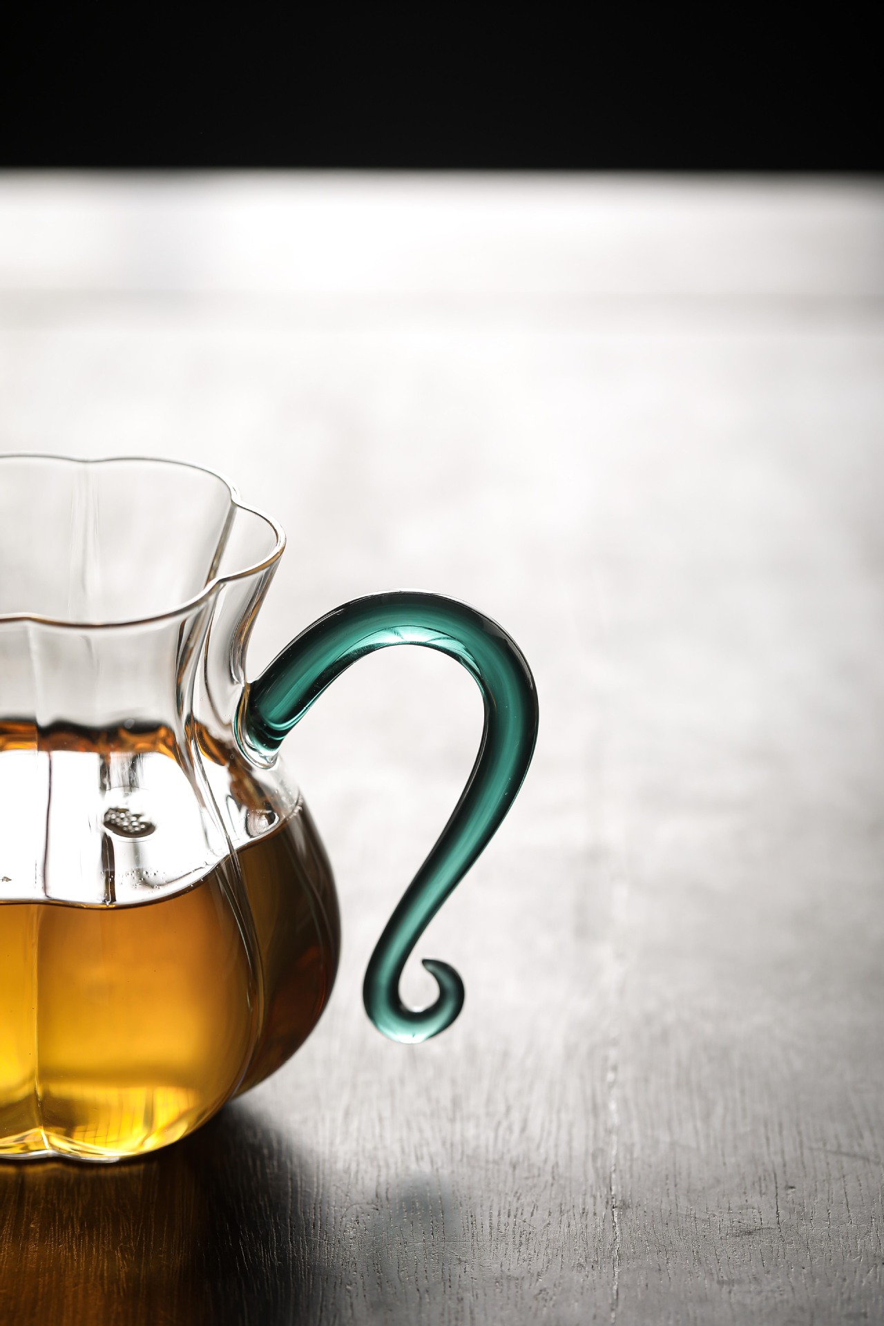 Glass Tea Pitcher with Blue Handle 220ml