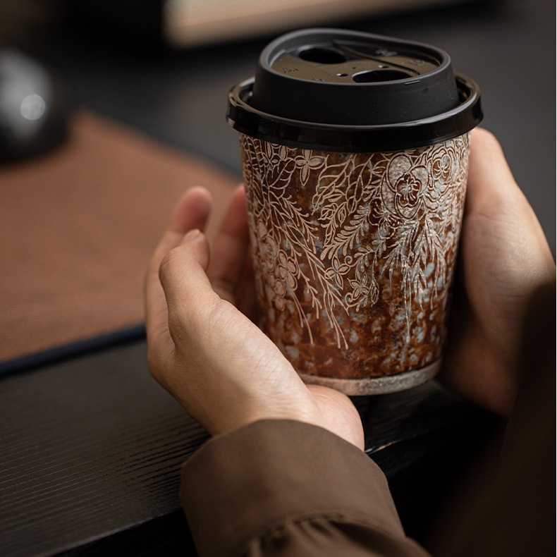 Silver-gilded Flower Coffee Cup 330ml