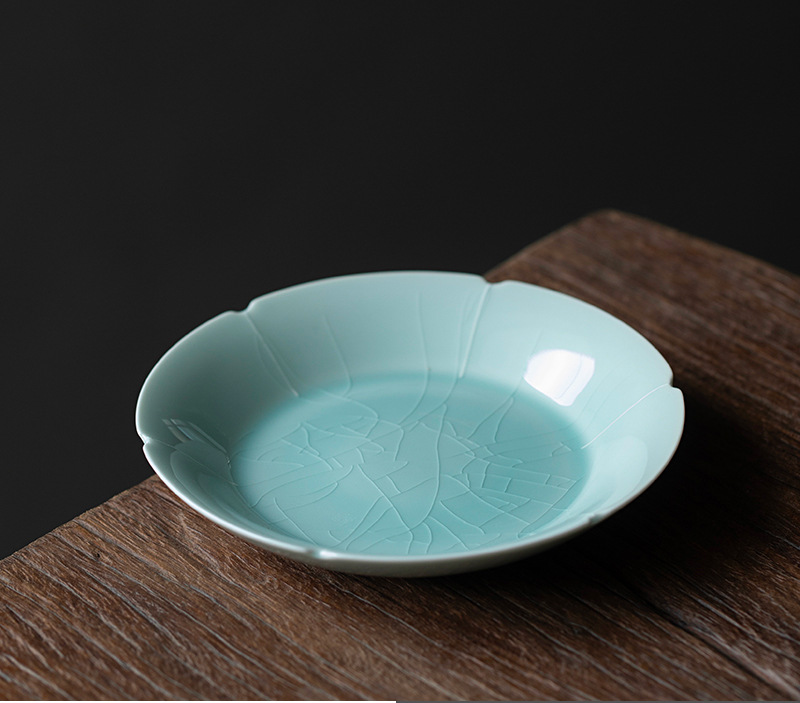 Lake Cyan/Lime White Porcelain Saucer 