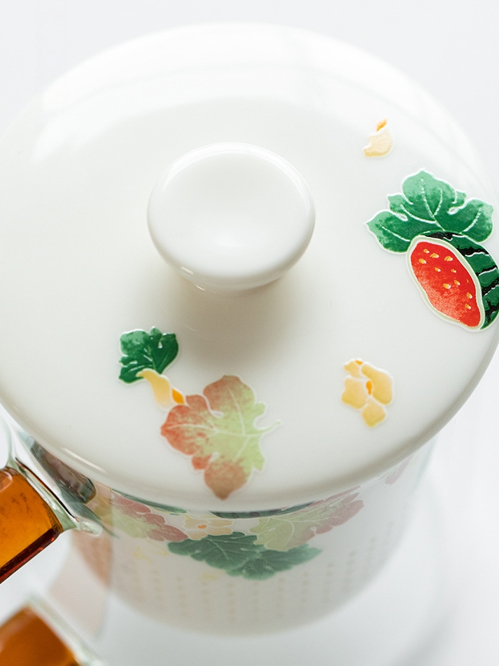 Glass Mug with Porcelain Straner 350ml