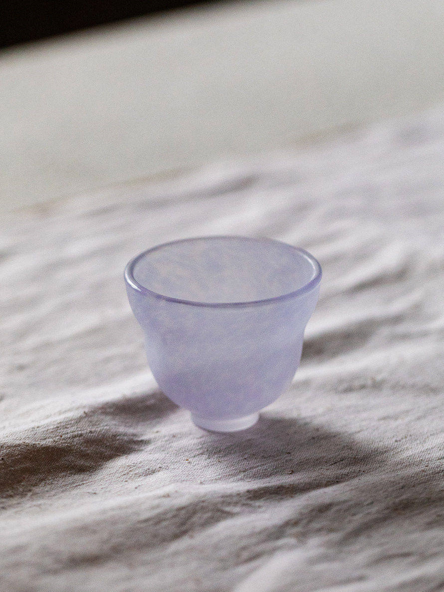 Green Frosted Glass Cup 75ml