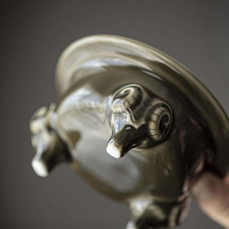 Mise Celadon Incense Burner with Copper Cover