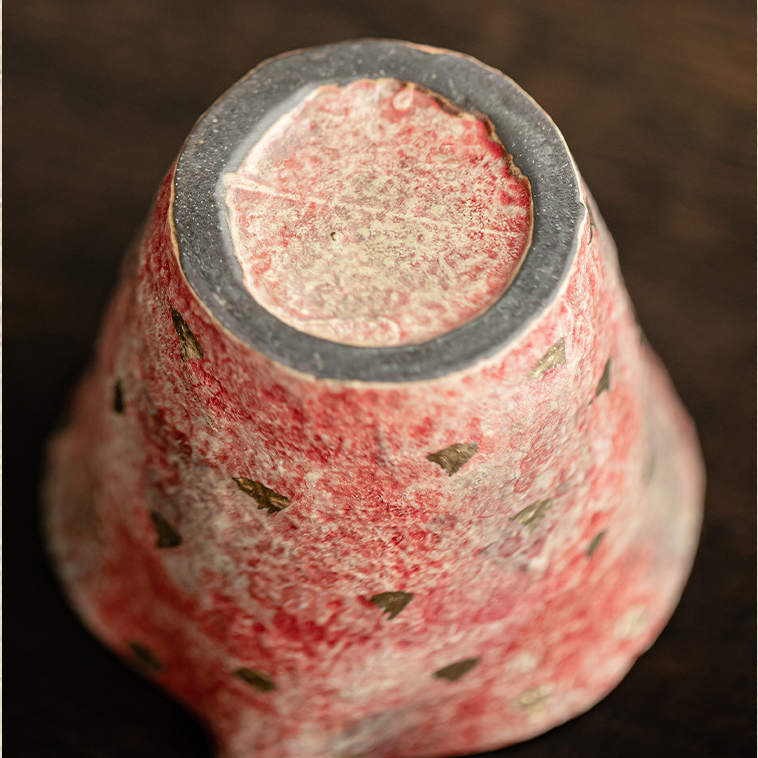 Japanese Style Red Stoneware Fair Cup 130ml