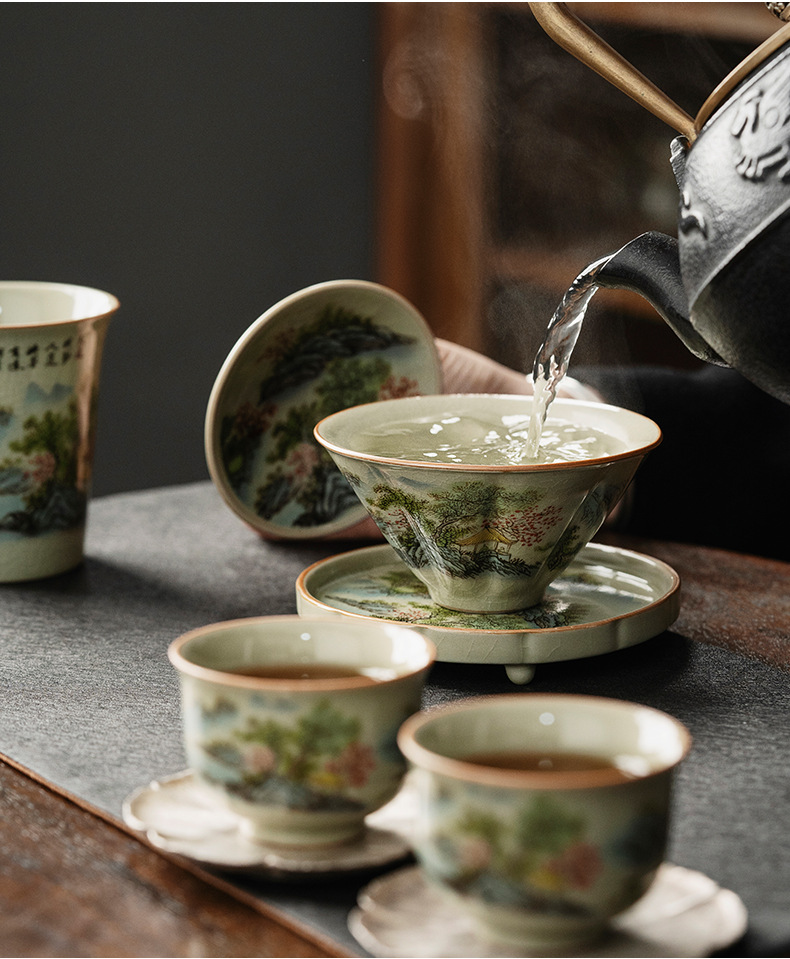  Spring Landscape Gaiwan with Sacuer 130ml