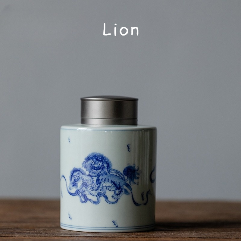 Porcelain Tea Caddy 300ml, 9 Styles Optional