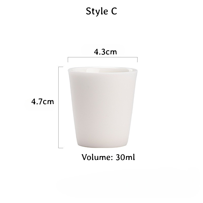 White Porcelain Tea Cup, 6 Styles Optional
