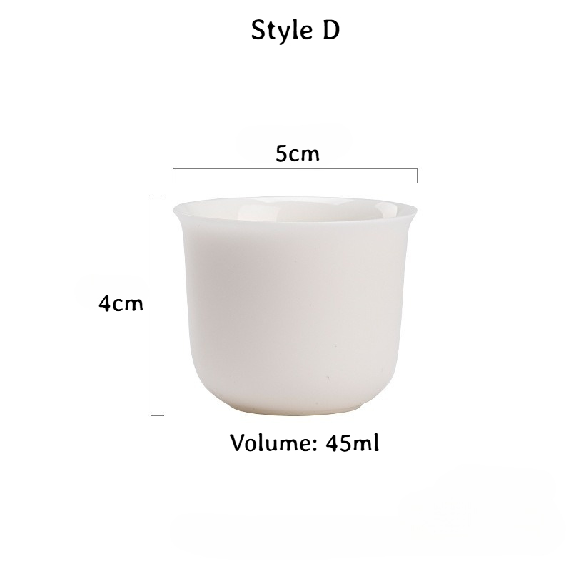White Porcelain Tea Cup, 6 Styles Optional