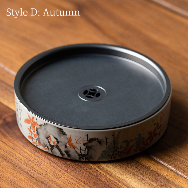 Ceramic Tea Trays, Kung Fu Tea Pot Holder Accessories, 6 Patterns Available