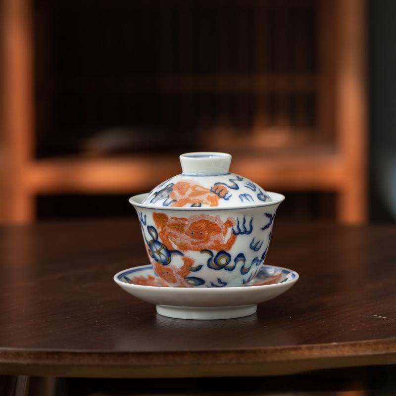 Collection of Classic Pattern Gaiwan with Saucer 160ml