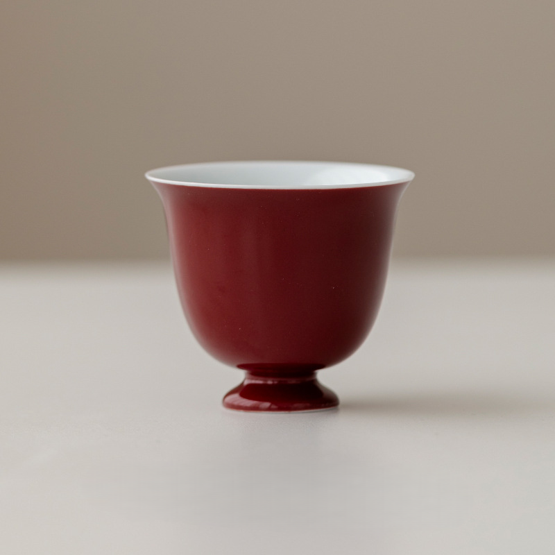 Monochrome Floral Porcelain Tea Cup 60ml, 6 Colors Optional