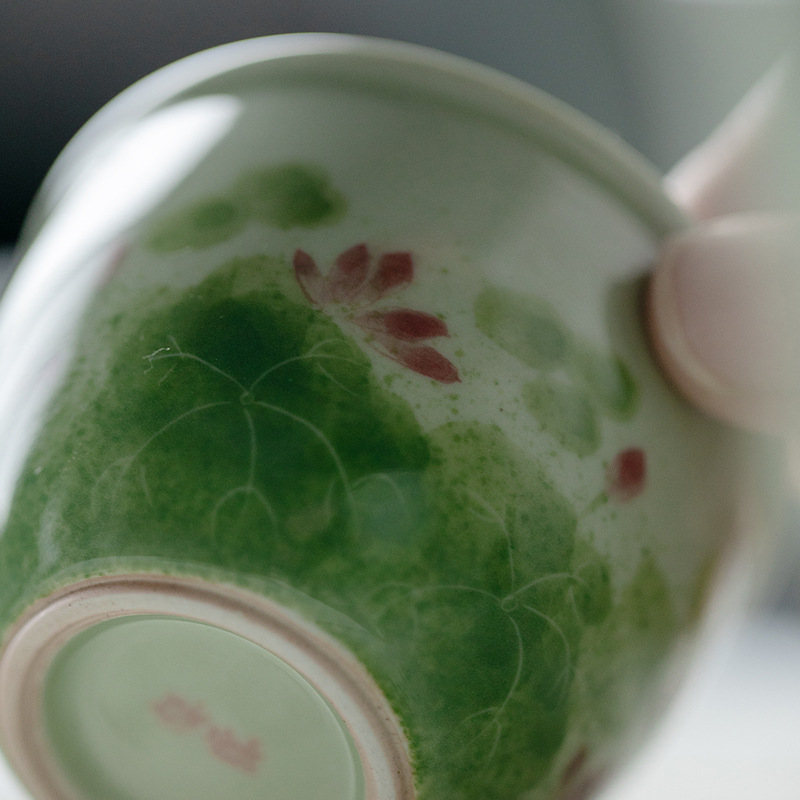 Lotus Tea Cup, Handmade Porcelain Kung Fu Tea Cup 70ml