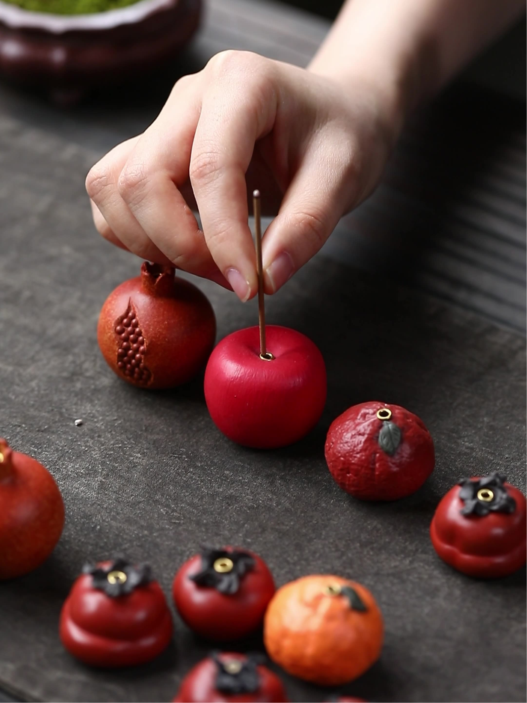 Collection of Fruit Incense Holder/Tea Pet