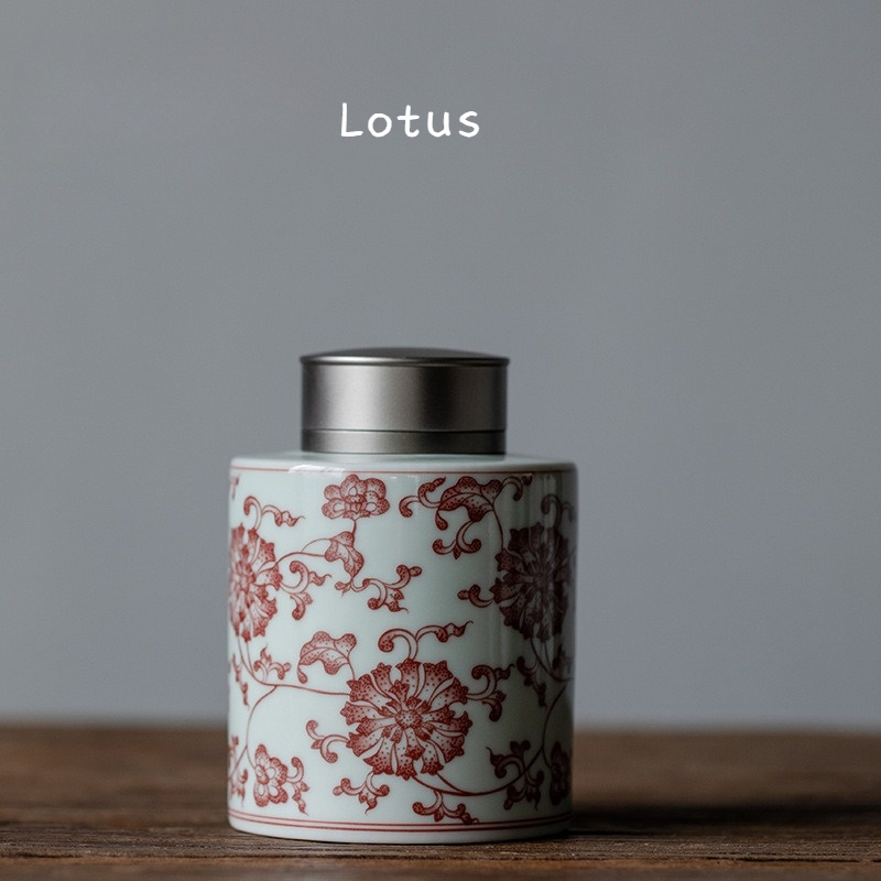 Porcelain Tea Caddy 300ml, 9 Styles Optional