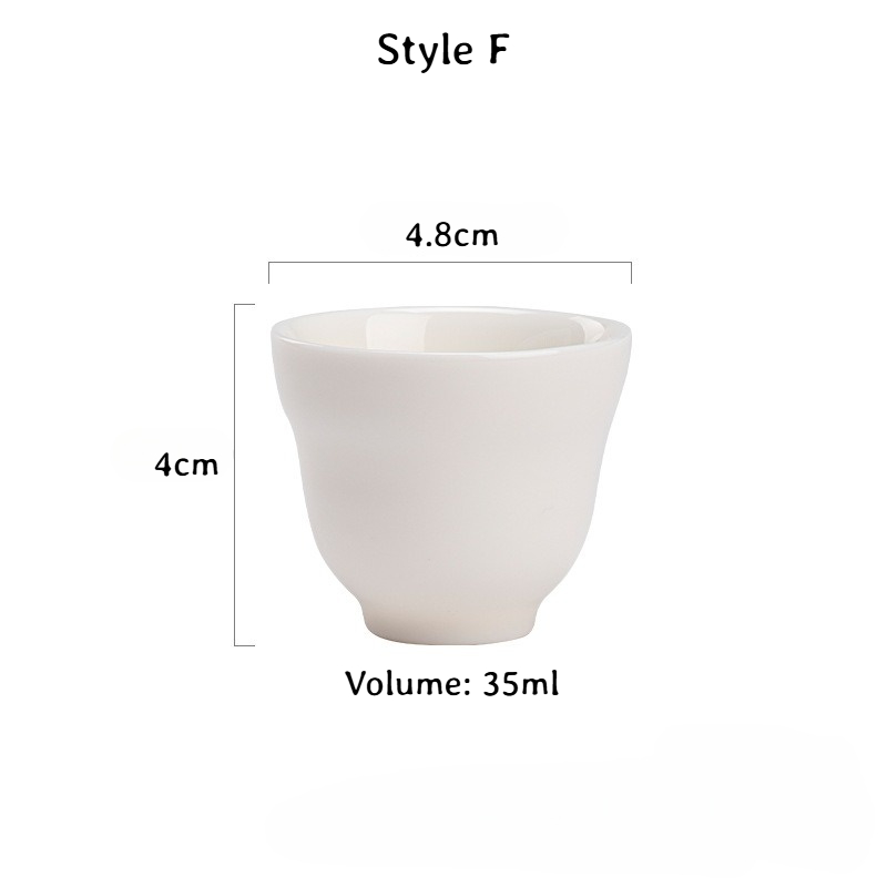 White Porcelain Tea Cup, 6 Styles Optional