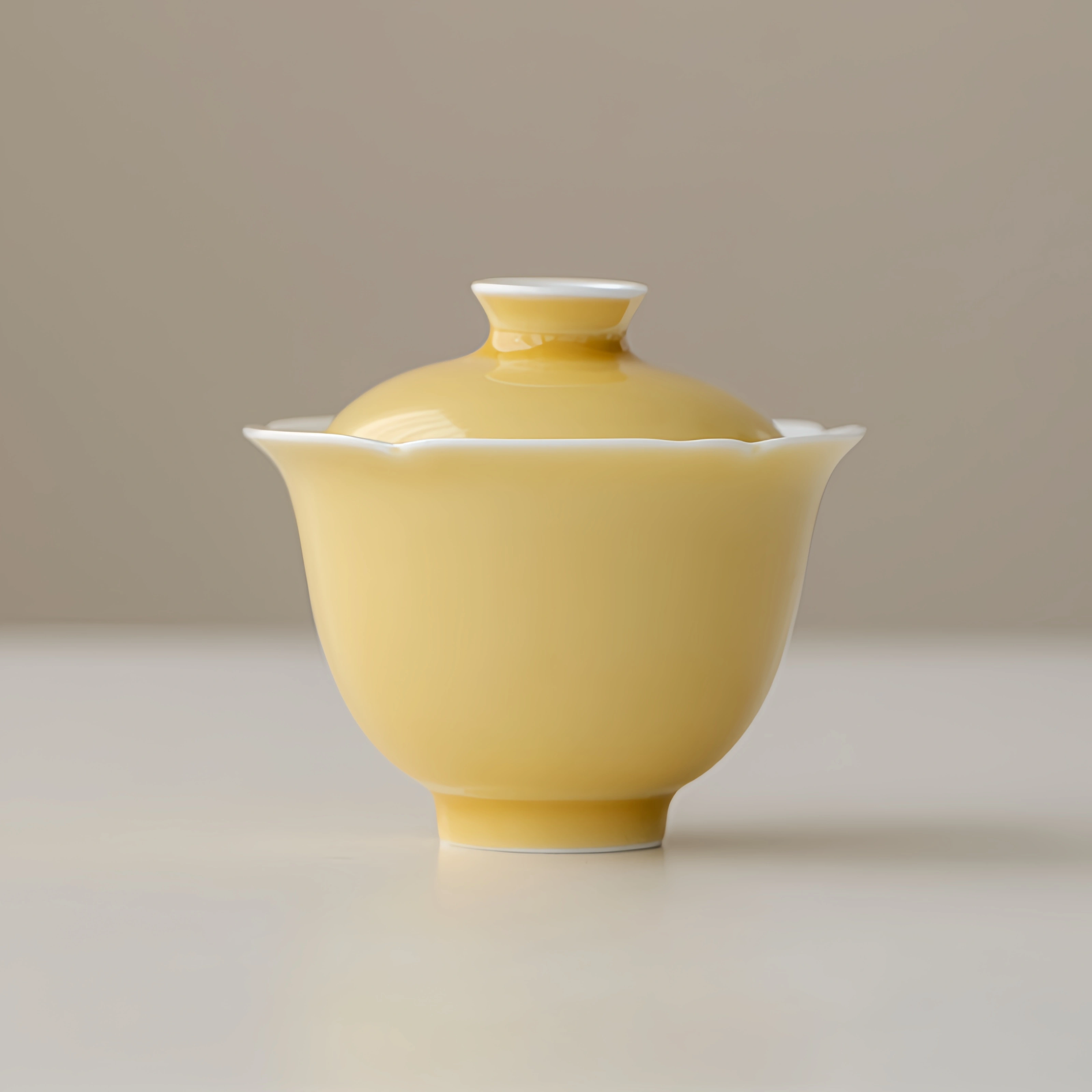 Monochrome Floral Porcelain Gaiwan 140ml, 6 Colors Optional