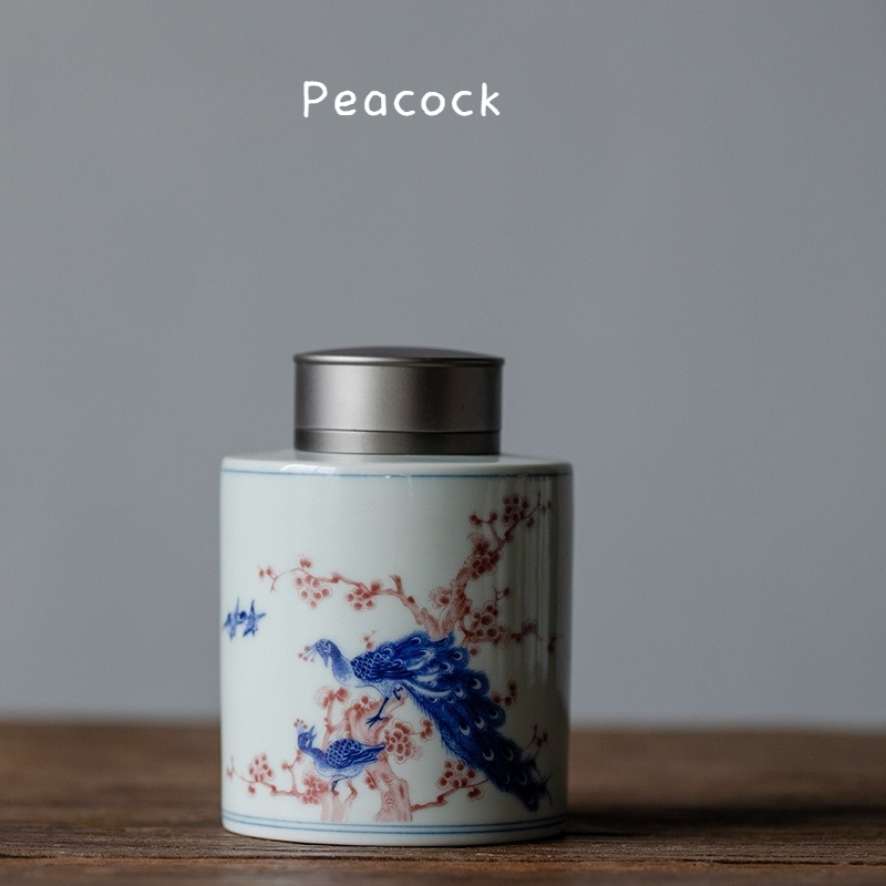Porcelain Tea Caddy 300ml, 9 Styles Optional