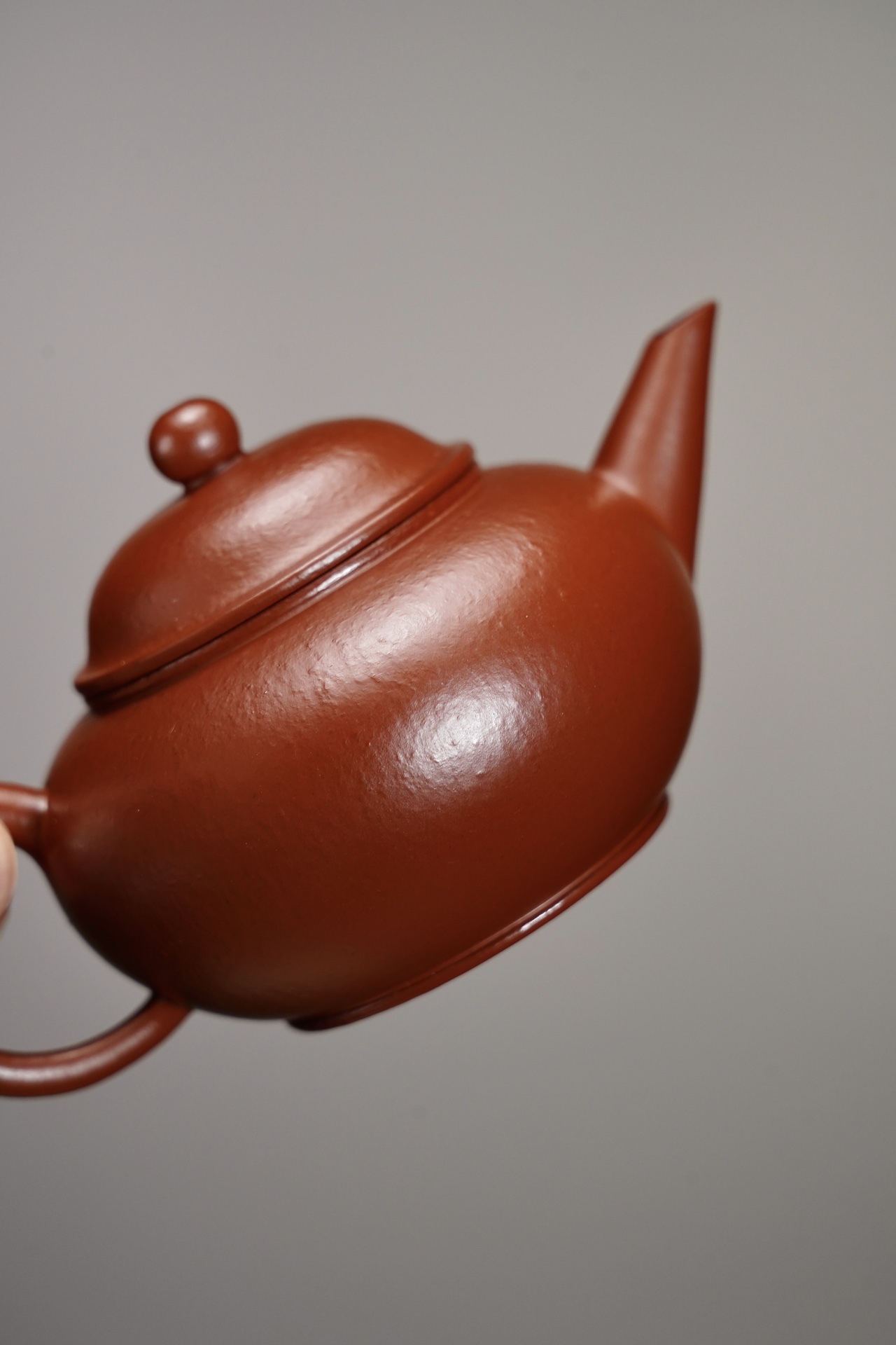 the "Horizonal", Yixing Purple Clay (Zisha) Teapot 140ml, Handmade Kung Fu Teapot