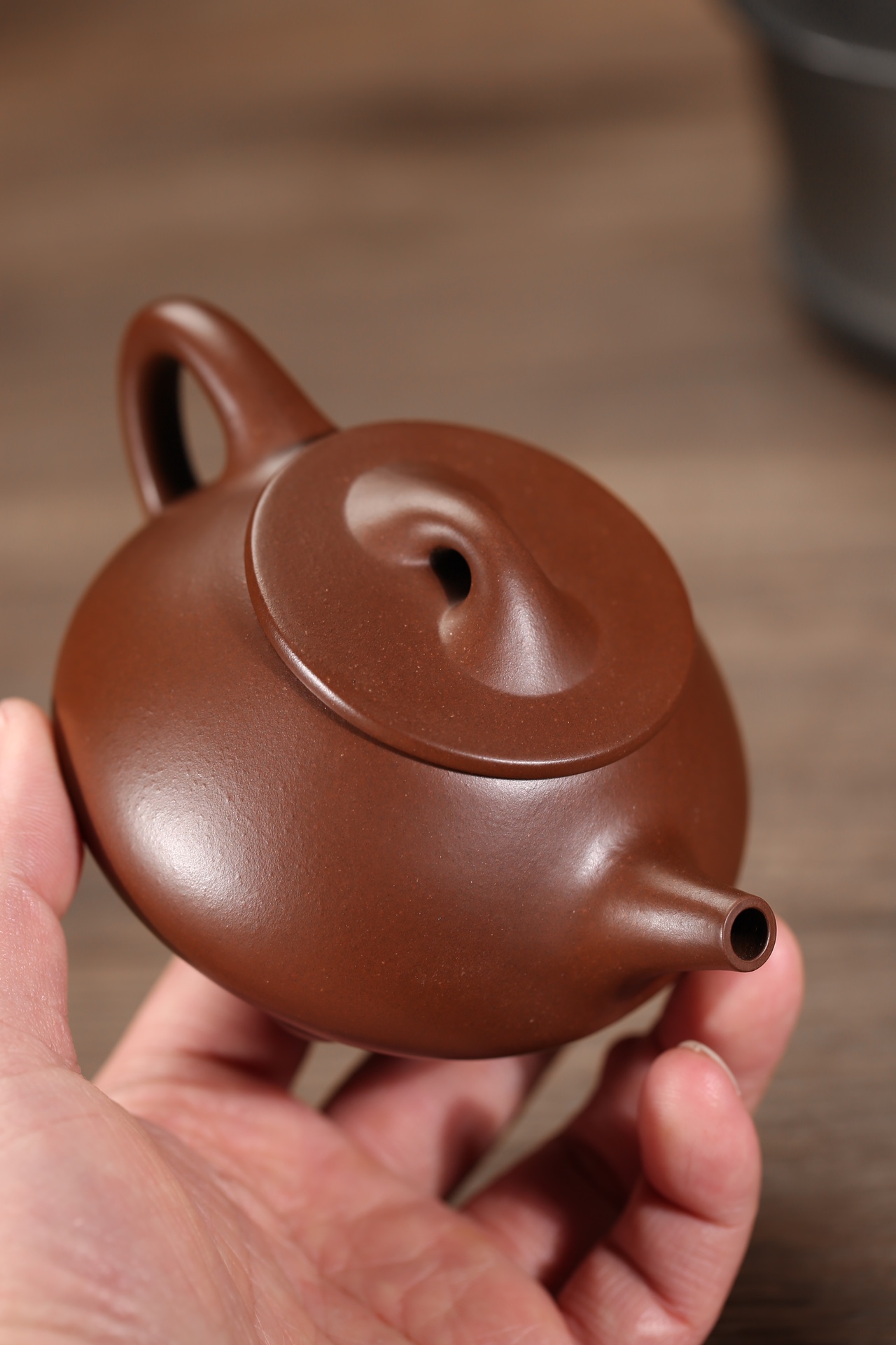 the "Stone Laddle", Yixing Purple Clay (Zisha) Teapot, Handemade Kung Fu Teapot 200ml