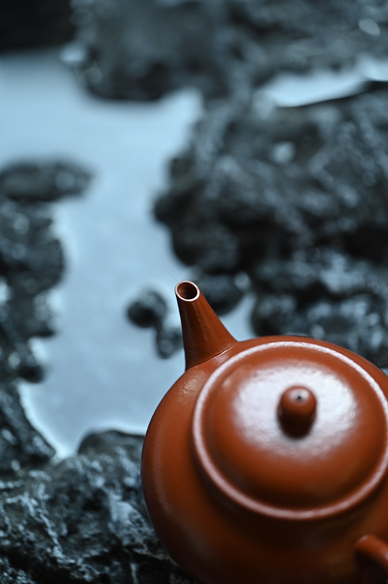 the "Dual Line Horizonal", Yixing Purple Clay (Zisha) Teapot 130ml, Handmade Kung Fu Teapot