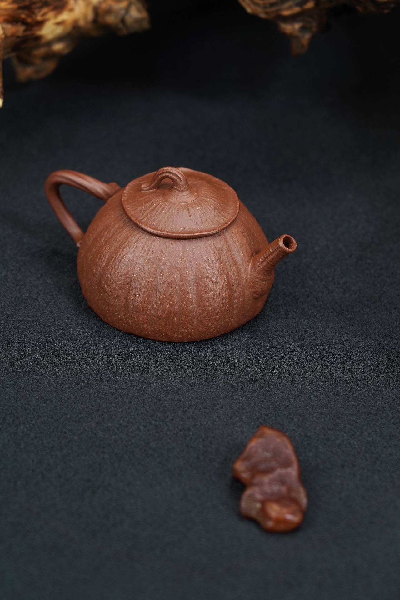 	 the "Harmony", Yixing Purple Clay (Zisha) Teapot 130ml, Handmade Kung Fu Teapot