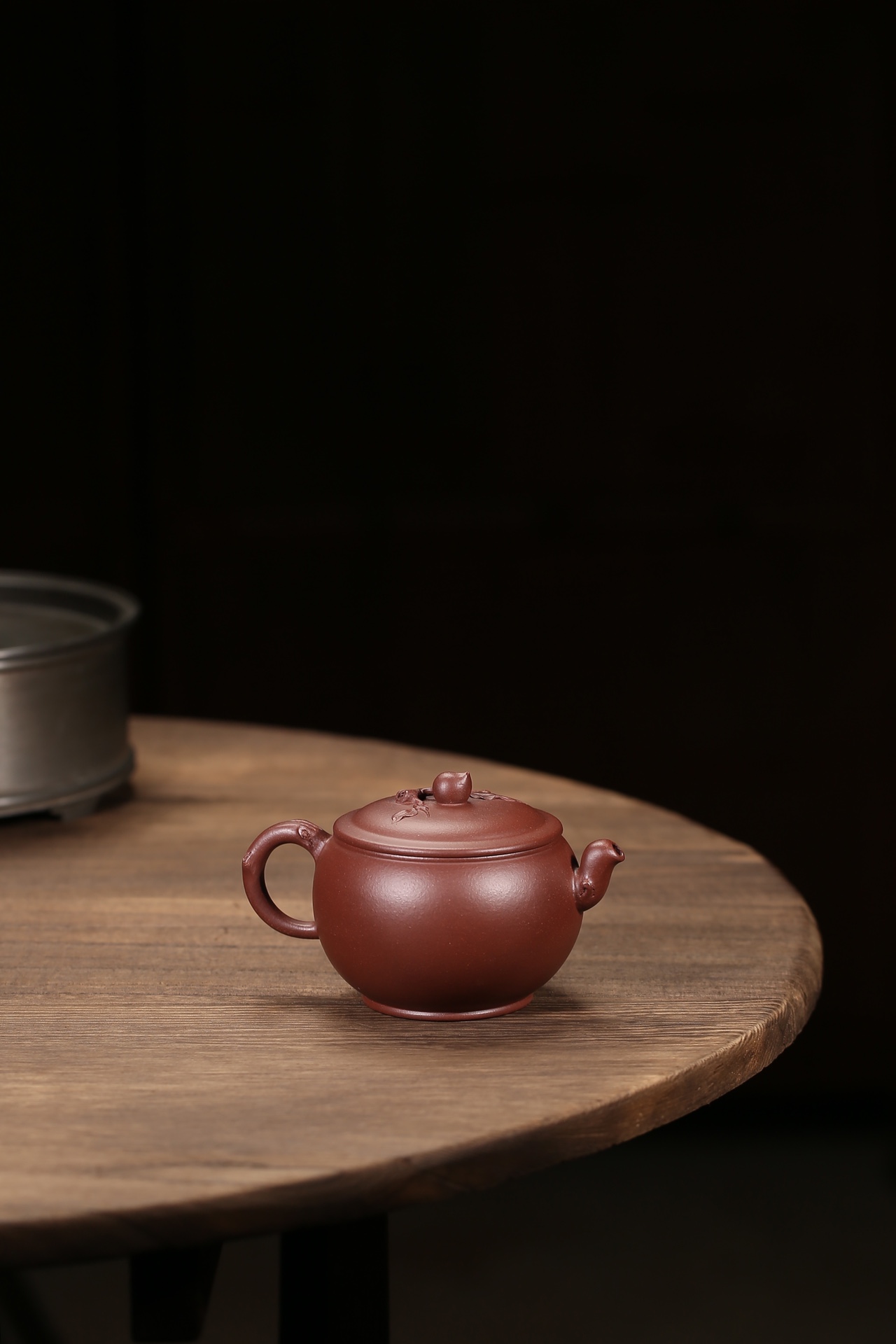 the "Blessed Peach", Yixing Purple Clay (Zisha) Teapot 200ml, Handmade Kung Fu Teapot