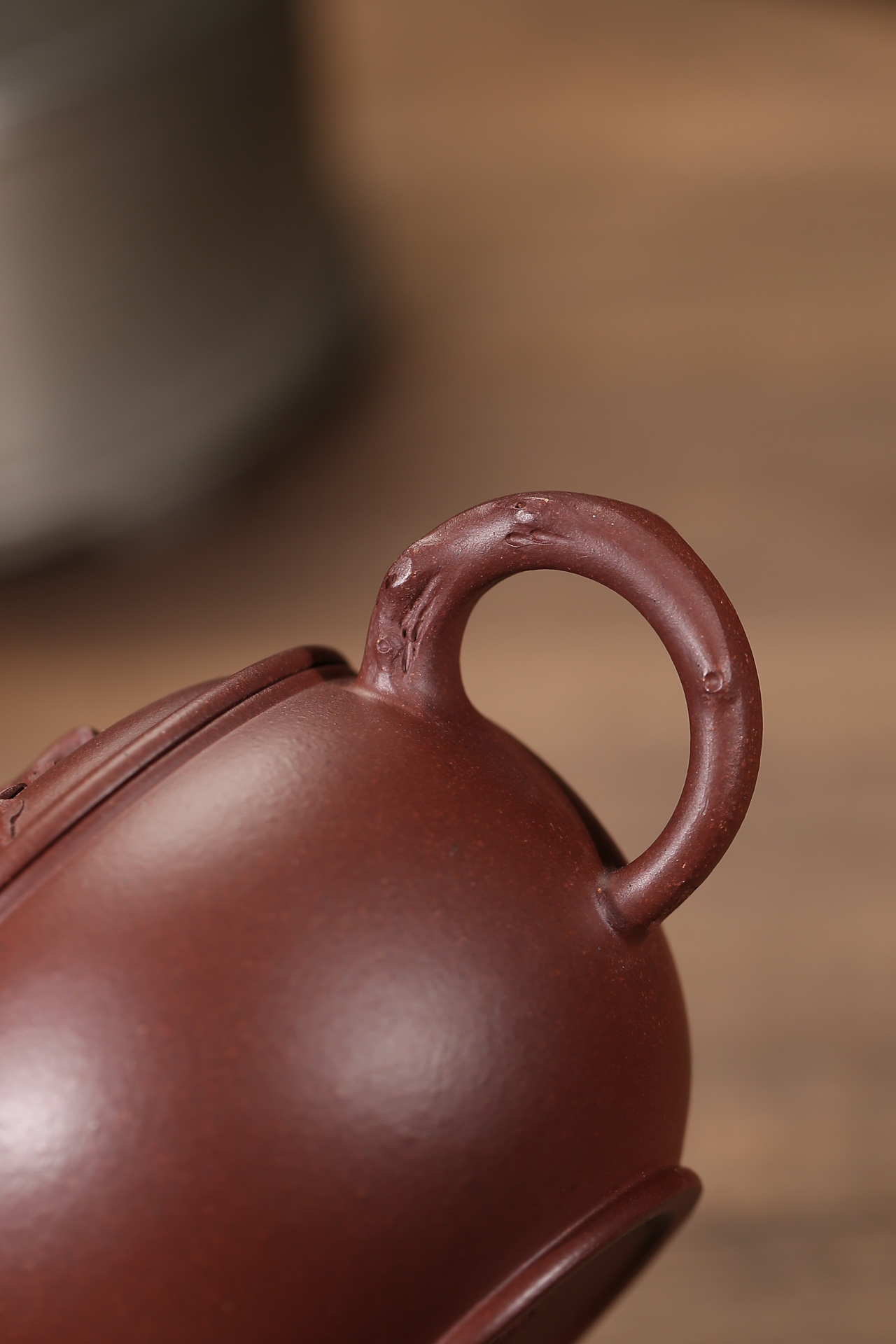 the "Blessed Peach", Yixing Purple Clay (Zisha) Teapot 200ml, Handmade Kung Fu Teapot