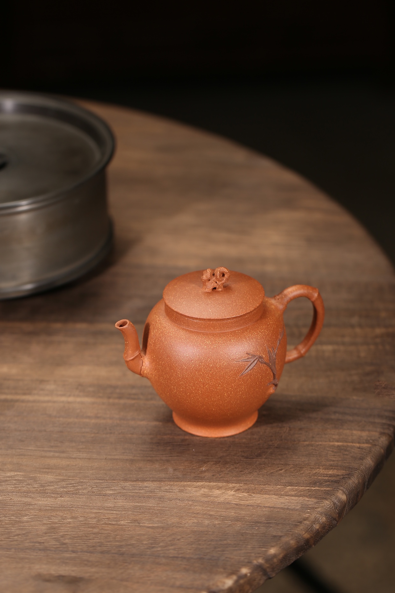 the "Bamboo Style", Yixing Purple Clay (Zisha) Teapot, Handmade Kung Fu Teapot 200ml