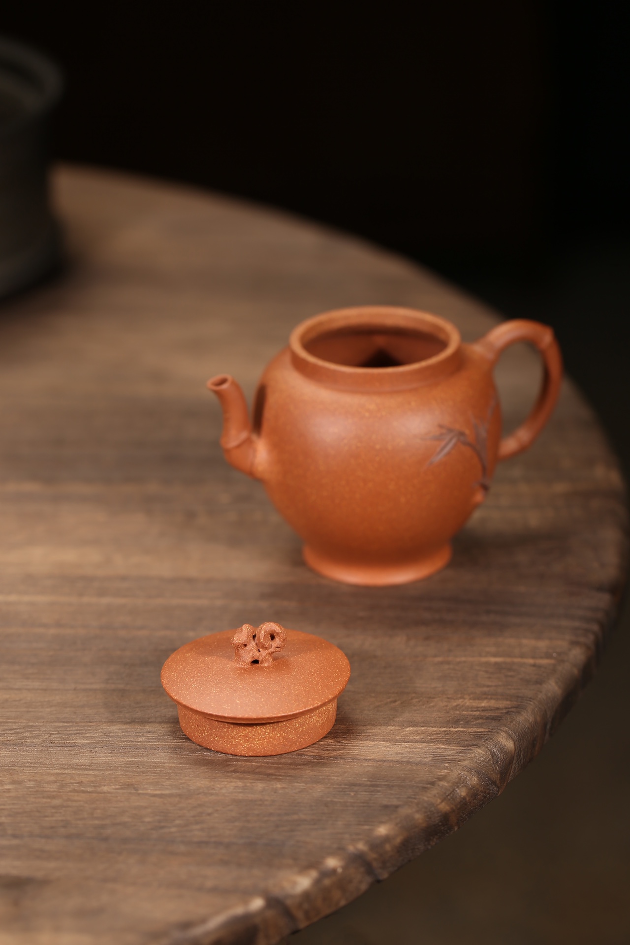 the "Bamboo Style", Yixing Purple Clay (Zisha) Teapot, Handmade Kung Fu Teapot 200ml