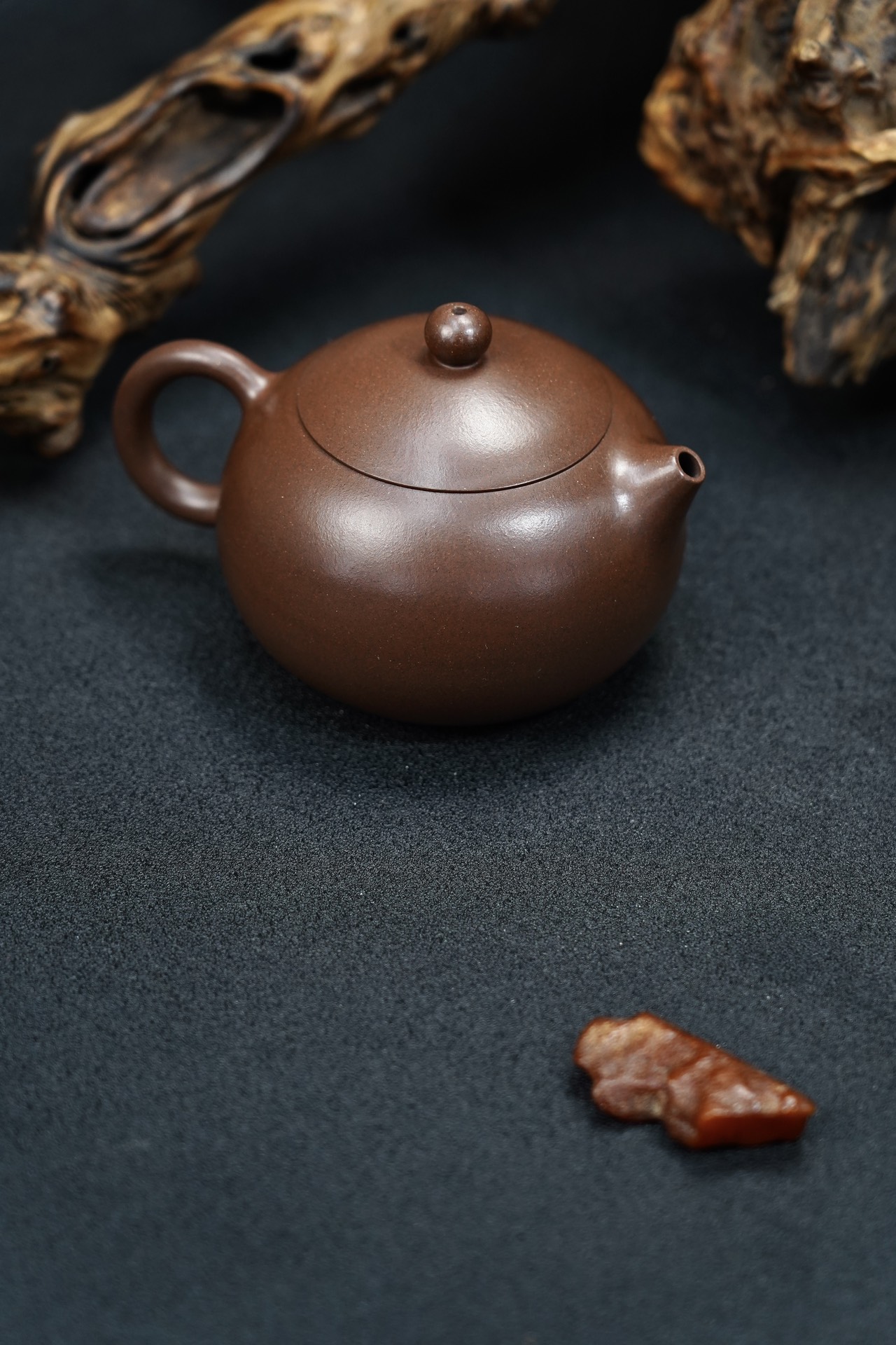 the "Purple Xishi", Yixing Purple Clay (Zisha) Teapot, Handmade Kung Fu Teapot 160ml