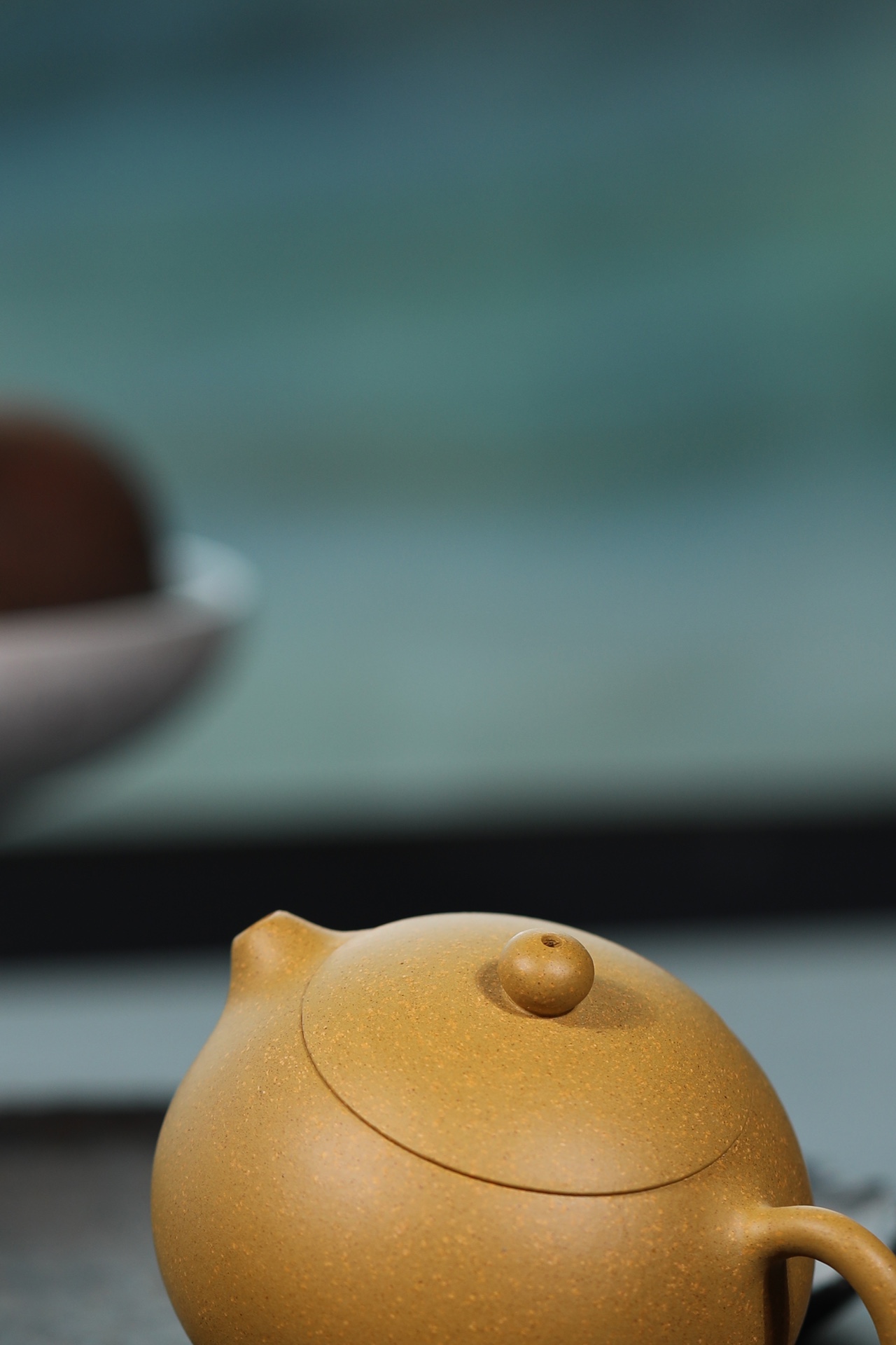 the "Golden Xishi", Yixing Purple Clay (Zisha) Teapot, Handmade Kung Fu Teapot 160ml