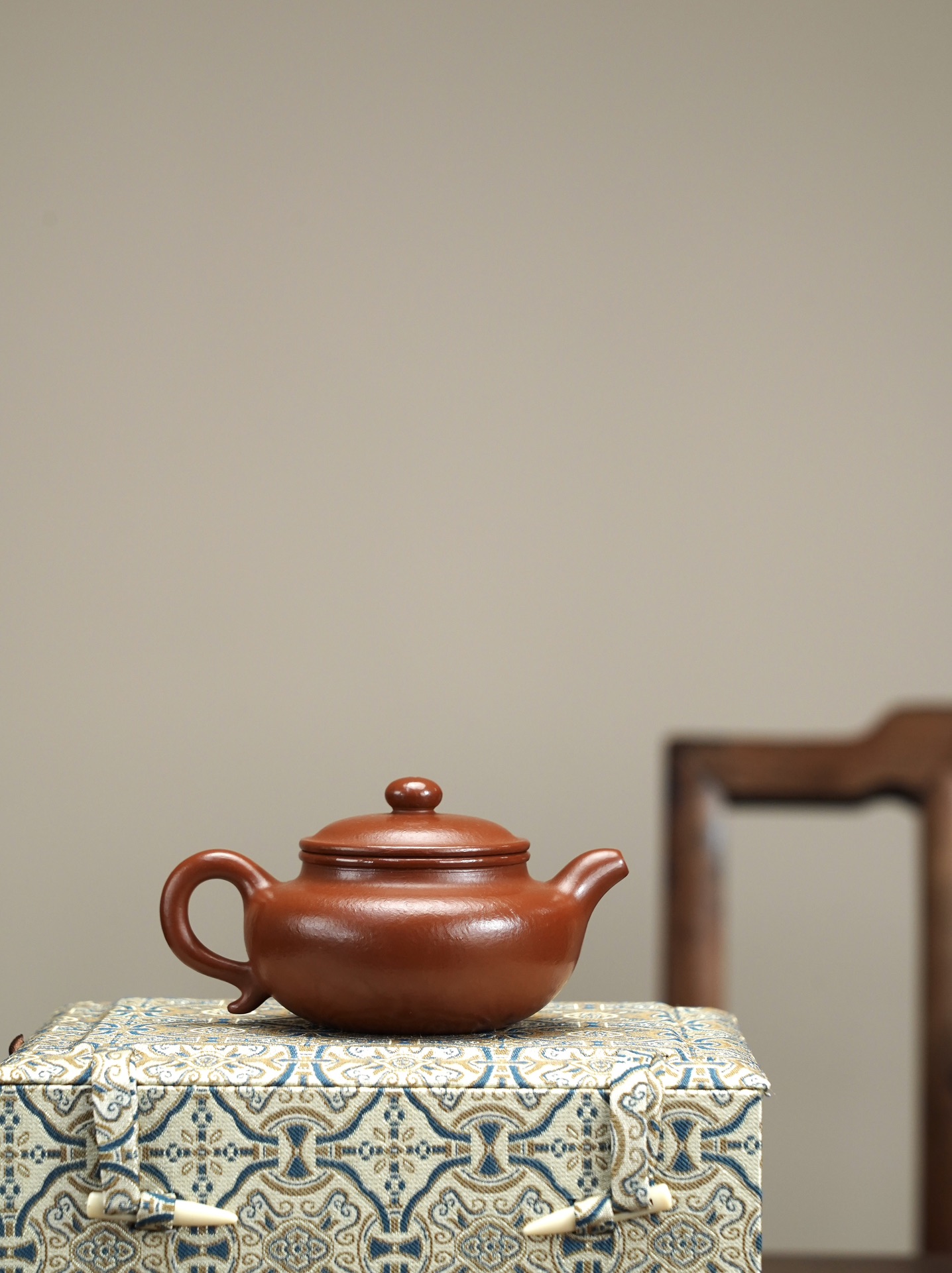 the "Drum", Yixing Purple Clay (Zisha) Teapot, Handmade Kungfu Teapot 160ml