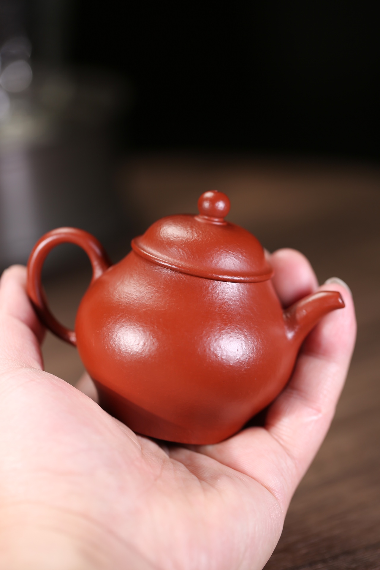 the "Olive", Yixing Purple Clay (Zisha) Teapot, Handmade Gongfu Tea 120ml